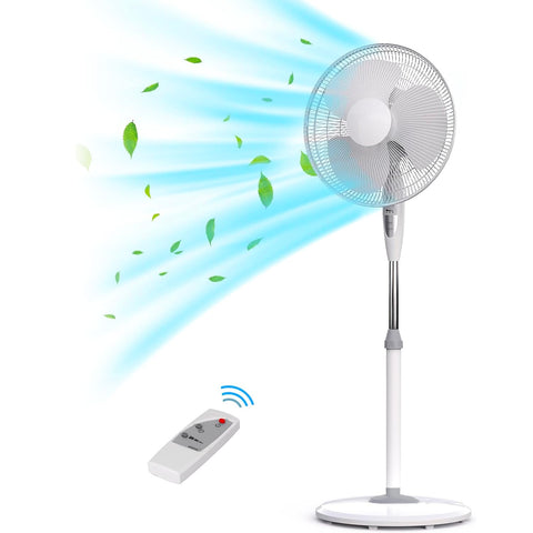 Ventilatore a Piantana 45W 3 Pale con Telecomando, Timer e 3 Velocità Bianco-DCG-ean-8032774626430