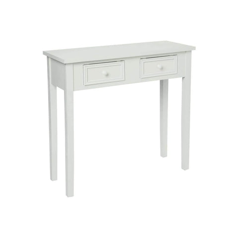 Consoletafel met 2 laden van hout 80x30x76 cm wit