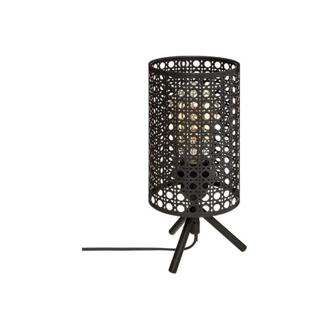 Zwarte metalen tafellamp 28 cm