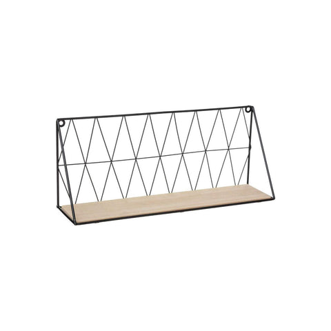 Wandplank van hout en metaal 48x12x20cm