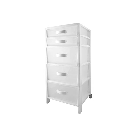 Ladekast Futura Slim met 5 laden wit