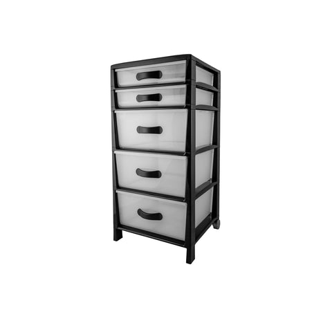 Ladekast Futura Slim met 5 laden, zwart