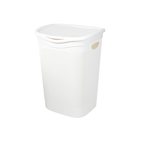 Gevlochten wasmand 55 l wit