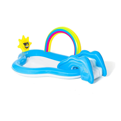 Regenboogzwembad met glijbaan 257x91cm