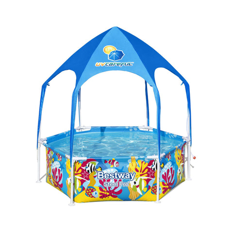Kinderzwembad met zonnescherm 180x51 cm