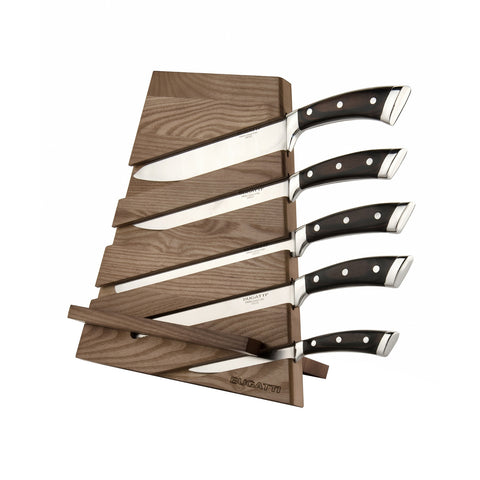 Multifunctioneel houten messenblok met 5 messen