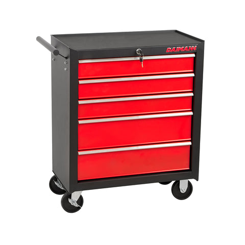 Carrello Da Officina Con 5 Cassetti E Ruote