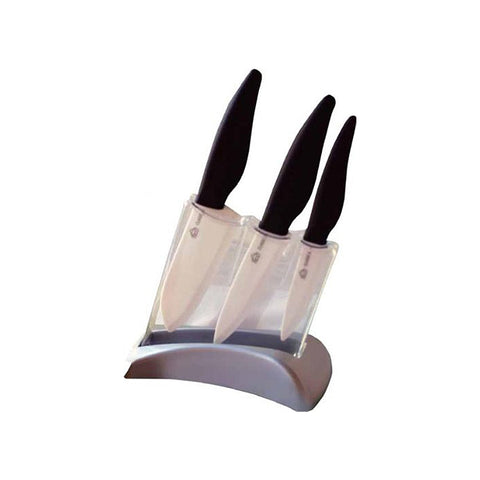 Set 3 Coltelli In Ceramica Con Ceppo