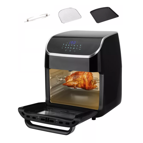 Friggitrice Ad Aria - 12 Litri Con 3 Accessori Inclusi (Girarrosto, Teglia Vassoio Recupera Briciole)