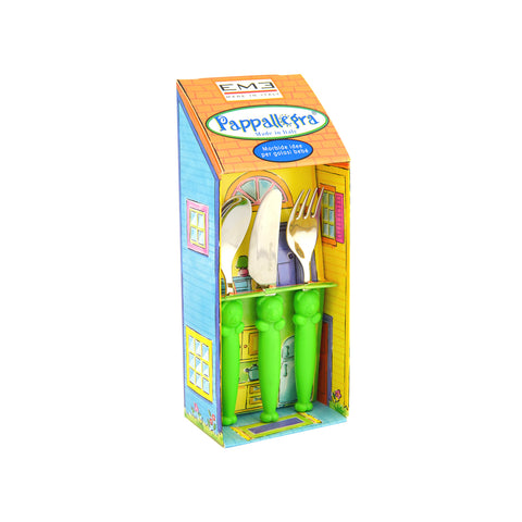 Set van 3 kinderbestekken Pappallegra groen