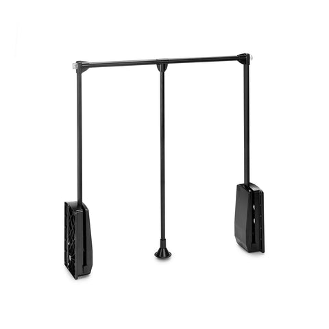 Uittrekbare kledingstang voor kledingkast, staal, 83-115x84 cm, zwart