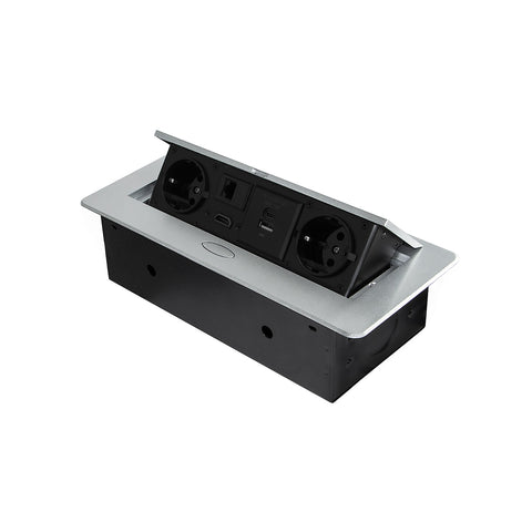 immagine-1-emuca-multipresa-a-scomparsa-da-scrivania-eu-con-2-prese-schuko-usb-ac-rj45-hdmi-alluminio-ean-8432393295800