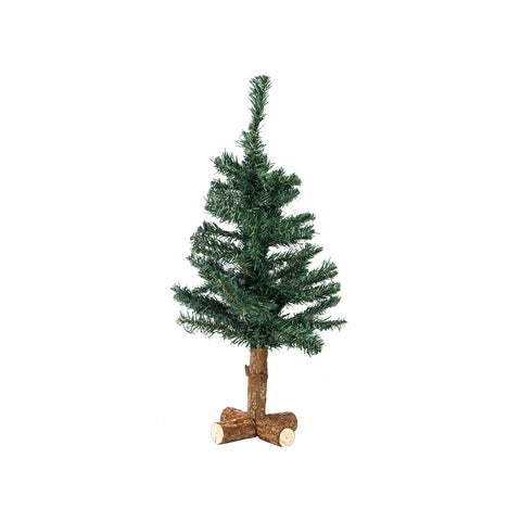 Kerstboom met 60 takken en houten voet 68 cm