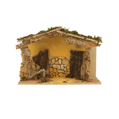 Houten kerststalschuur 26x50x29 cm