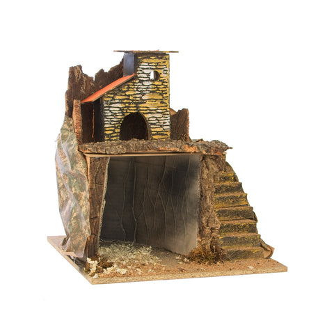 Houten kerststalschuur 30x31x36 cm