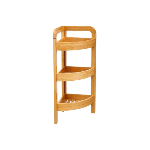 Hoekplank met 3 planken van natuurlijk en elegant bamboe 23x23x61cm