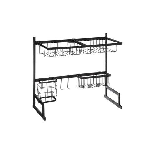Organizer A 2 Livelli Per Lavello Con Scolapiatti In Metallo Nero