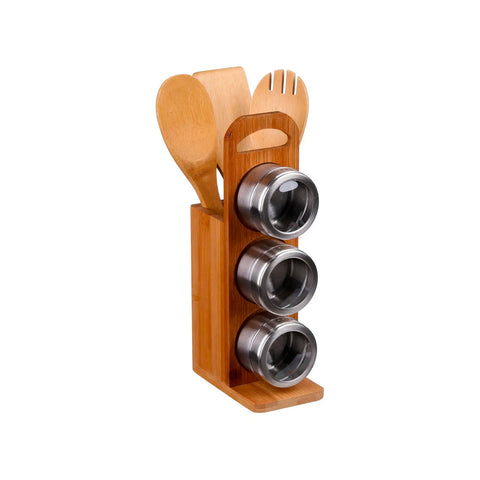 Set van 7 stuks met 3 kruidenhouders, keukengerei en organizer