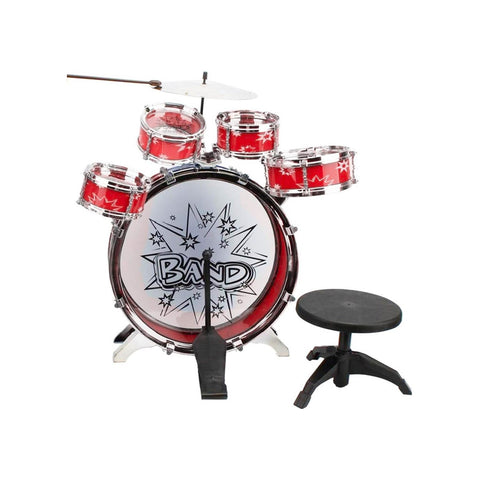 Rockstar-drumstel met 10 onderdelen, pedaalmechanisme, stoel en standaard