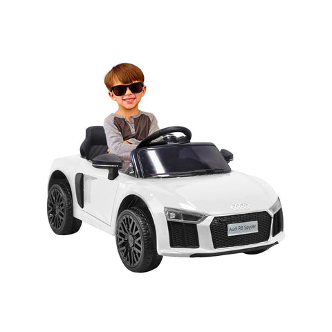 Macchina Elettrica Audi R8 Spyder Bianca 12v 4,5ah 106x60x41cm