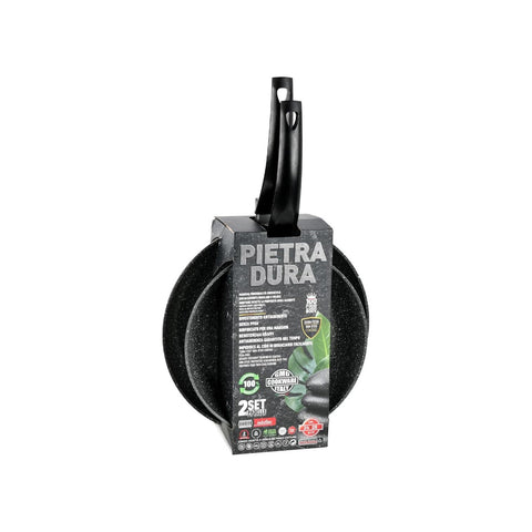 Set 2 Padelle A Induzione 22/26 Cm Pietra Dura