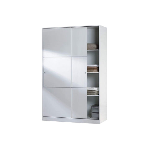 Kledingkast met 2 schuifdeuren, wit, 200x120x50cm