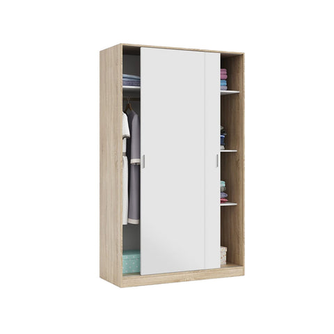 Kledingkast met 2 schuifdeuren, wit, 200x120x50cm
