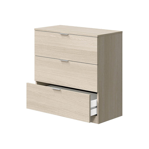 Ladekast met 3 laden in eikenlook 77x38x80 cm