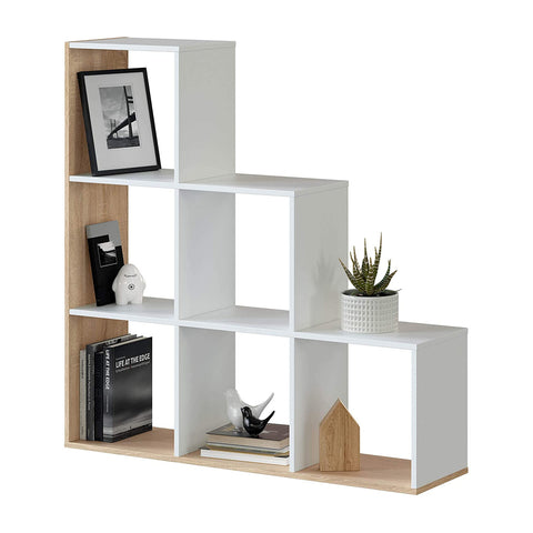Libreria A 6 Scomparti Bianco 110x108x28cm