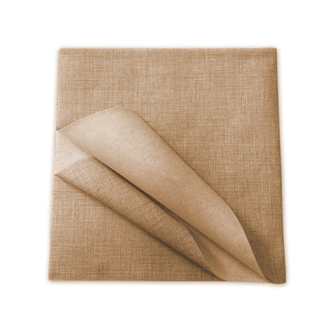 Set van 100 beige TNT-tafelkleden voor eenmalig gebruik, 100 x 100 cm