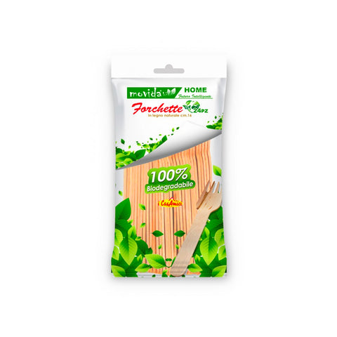 Forchettine Usa e Getta In Legno Set da 24 16cm