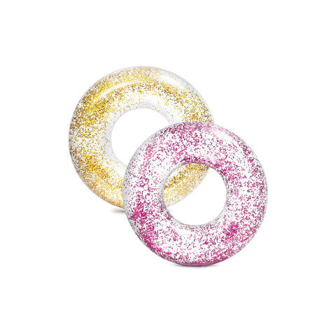 Opblaasbare glitterzwemband 119 cm