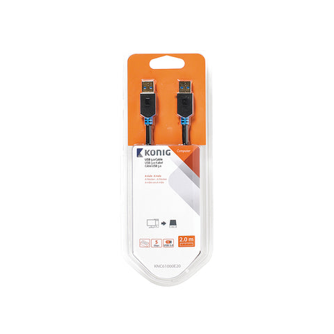 USB 3.0-kabel type A mannelijk - type A mannelijk 2 m