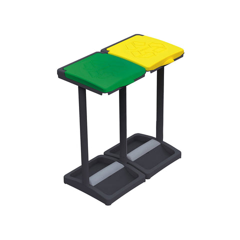 Dubbele afvalzakhouder voor afvalscheiding 63 x 36 x 81 cm