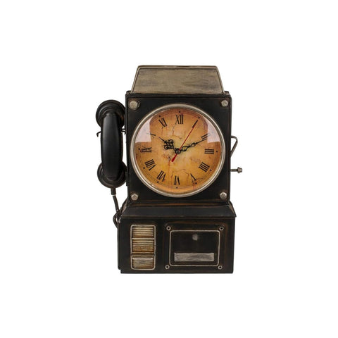 Sleutelhouder in de vorm van een telefoon en retroklok