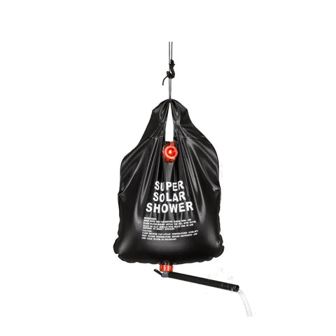 Kampeerdouche met sifon en zonnepaneel, 10 l