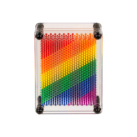 Pin Art bewegend spijkersculptuurspel Pride-regenboog 12x9 cm