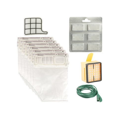 Set 12 Sacchi + 12 Profumini + 2 Hepa + 2 Griglie motore + Cavo 7mt per VK 135/136