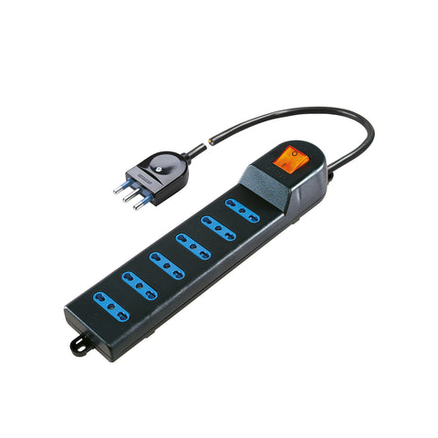 Stekkerdoos met 6 stopcontacten, zwart - Poly Pool