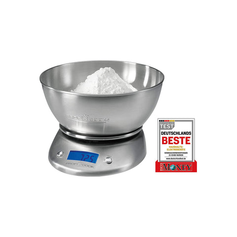 Digitale keukenweegschaal met kom van roestvrij staal, 5 kg