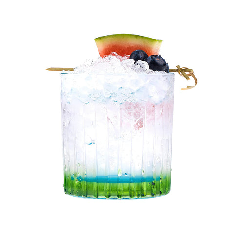 6 transparante/groene Gipsy-glazen 360 ml