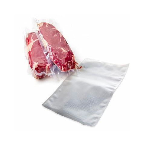 Sacchetti sottovuoto Reber 15x25cm goffrati per carne, conservazione alimenti freschi, set 100 pezzi universali