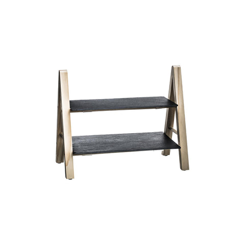 Wandplank met 2 planken van leisteen 28x4x18 cm