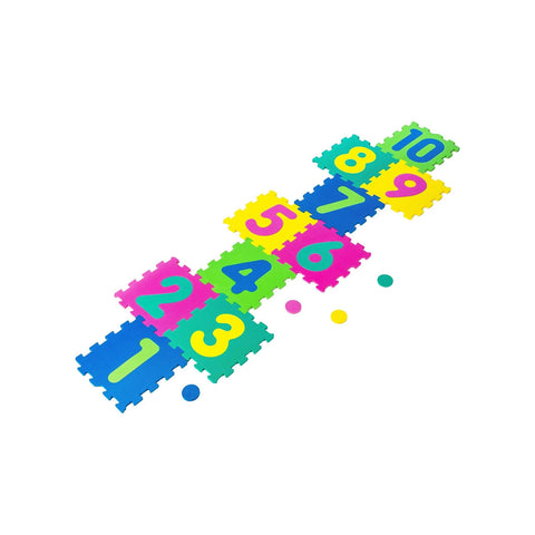 Puzzelmat van schuim met 10 tegels