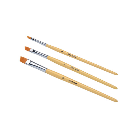 Set van 3 platte kwasten voor taartdecoratie
