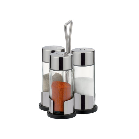 3-in-1-set met standaard van glas en staal