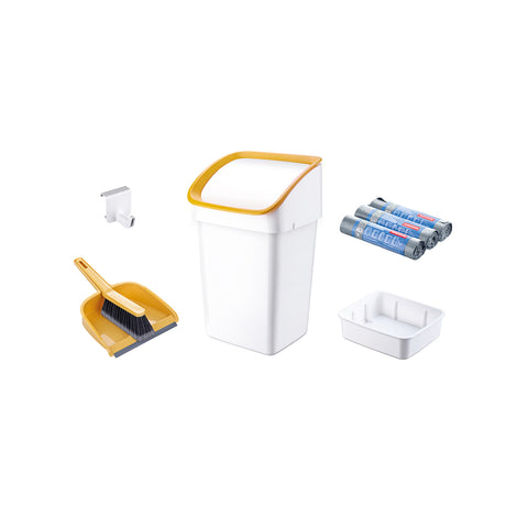 Set afvalemmer met toiletborstel en zakjes 21 l
