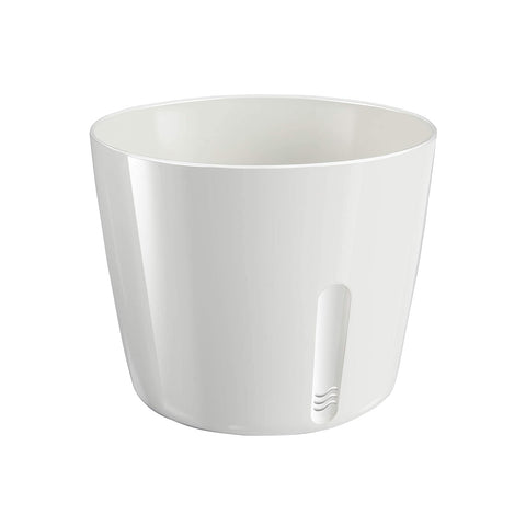 Ronde metalen plantenpot, wit, 13,5 x 11 cm