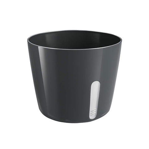 Ronde metalen plantenpot, zwart, 13,5 x 11 cm
