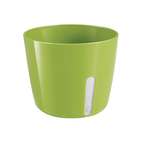 Ronde metalen plantenpot, groen, 13,5 x 11 cm